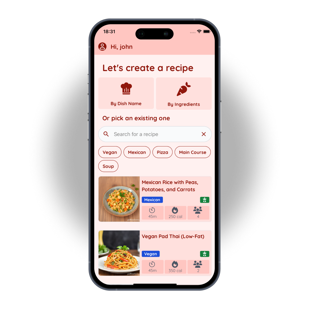 Phone with CookAI app